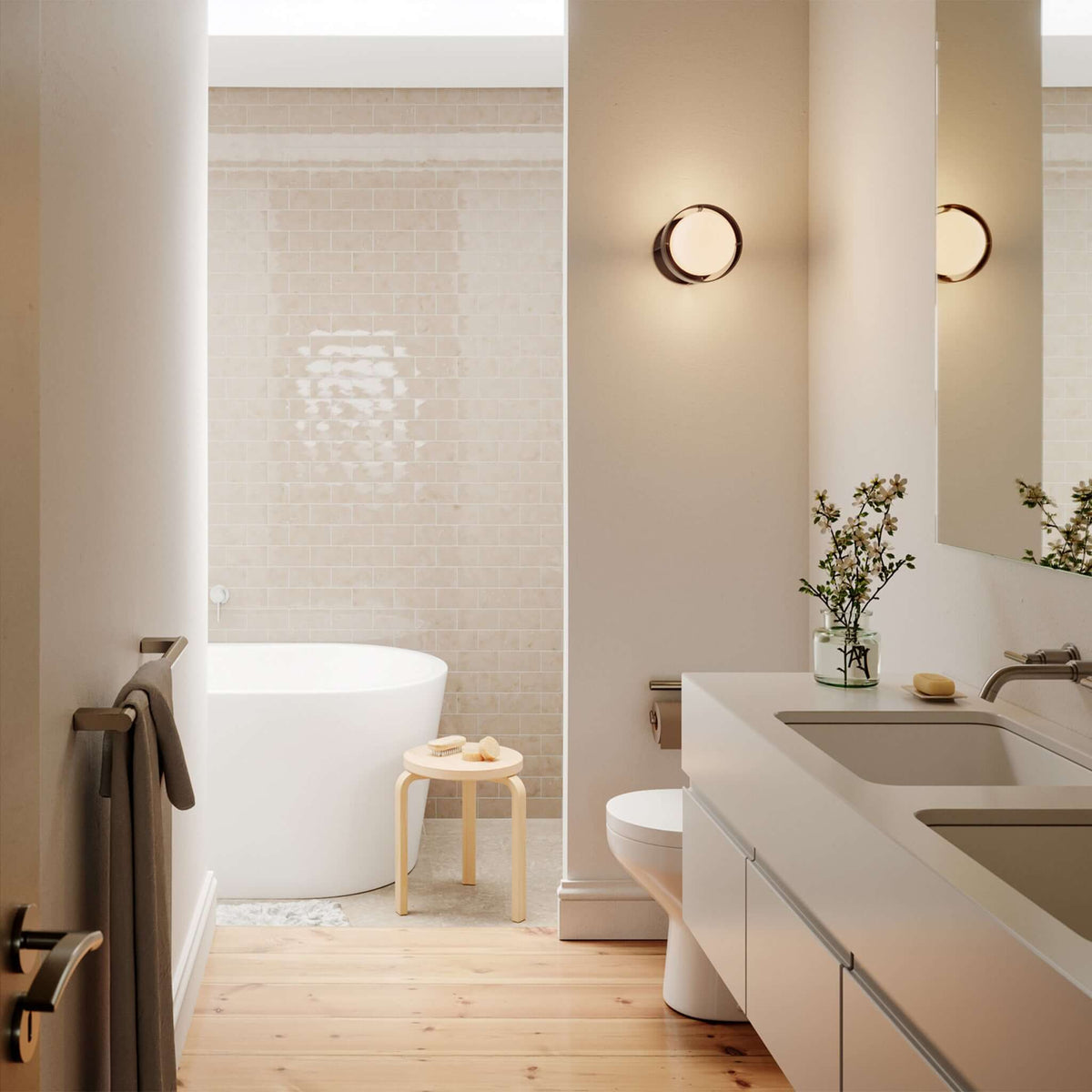 Tala Loop Wall Light in Gold + Sphere IV
