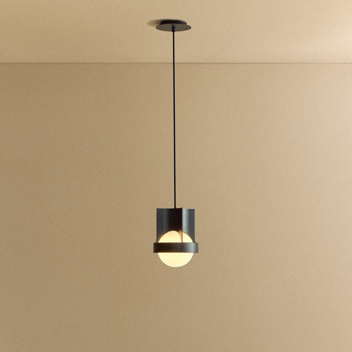 Tala Loop Single Pendant in Dark Grey + Sphere IV
