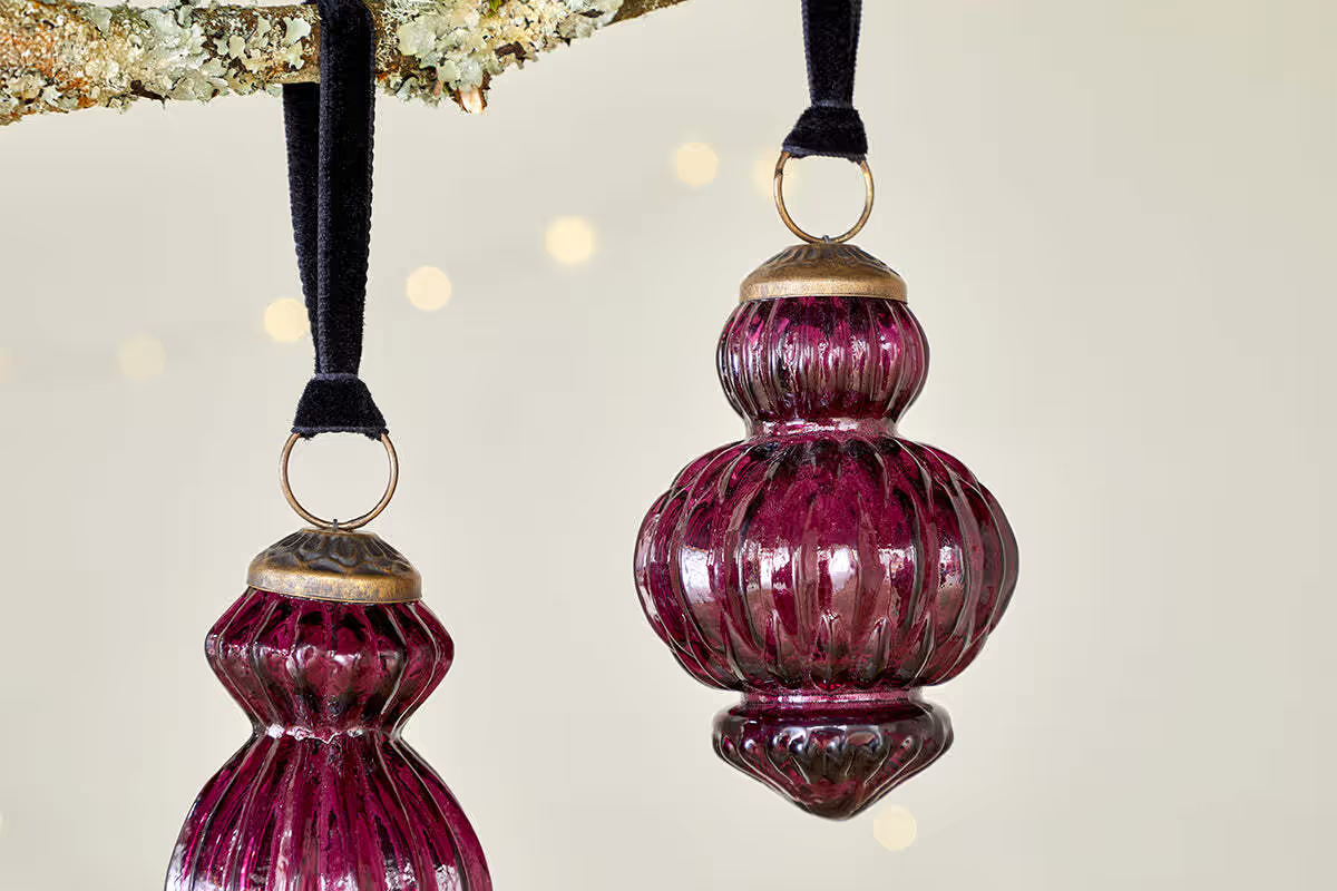 Nkuku - Manipur Baubles - Ruby (Set of 3)