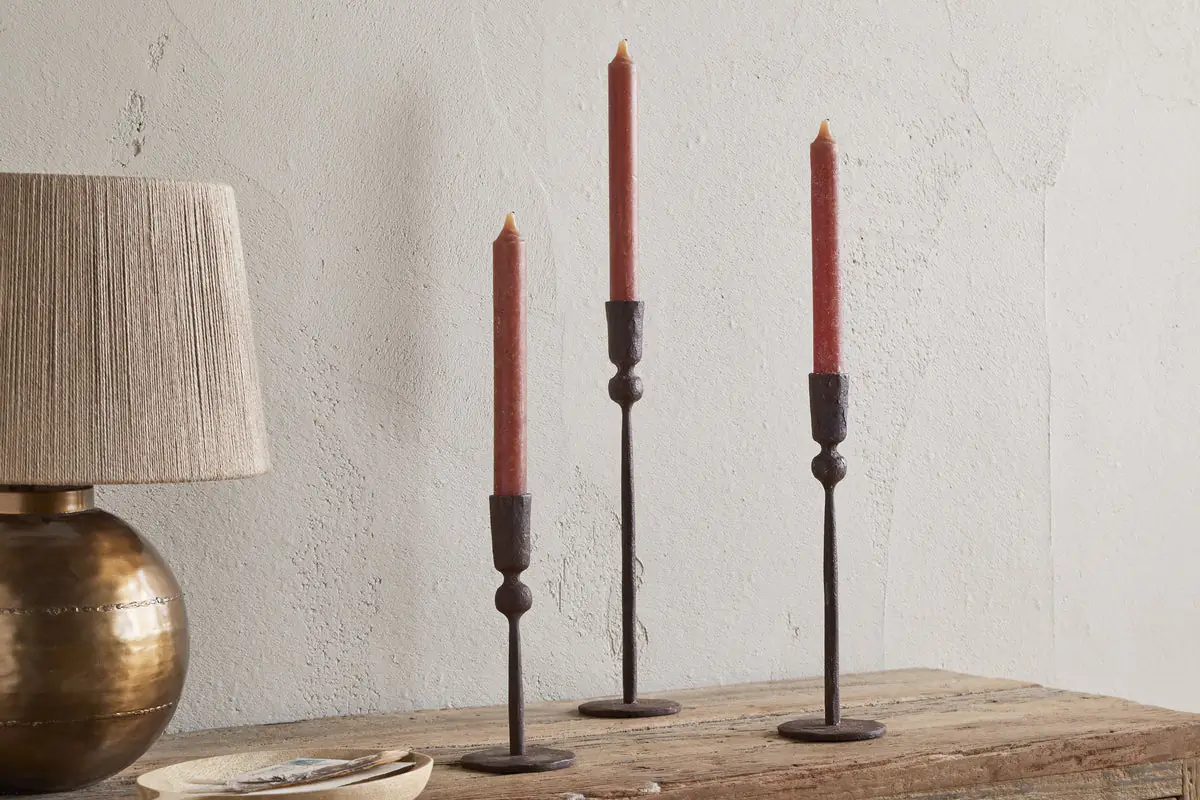 Nkuku - Mawindi Candle Holder - Rust - Large