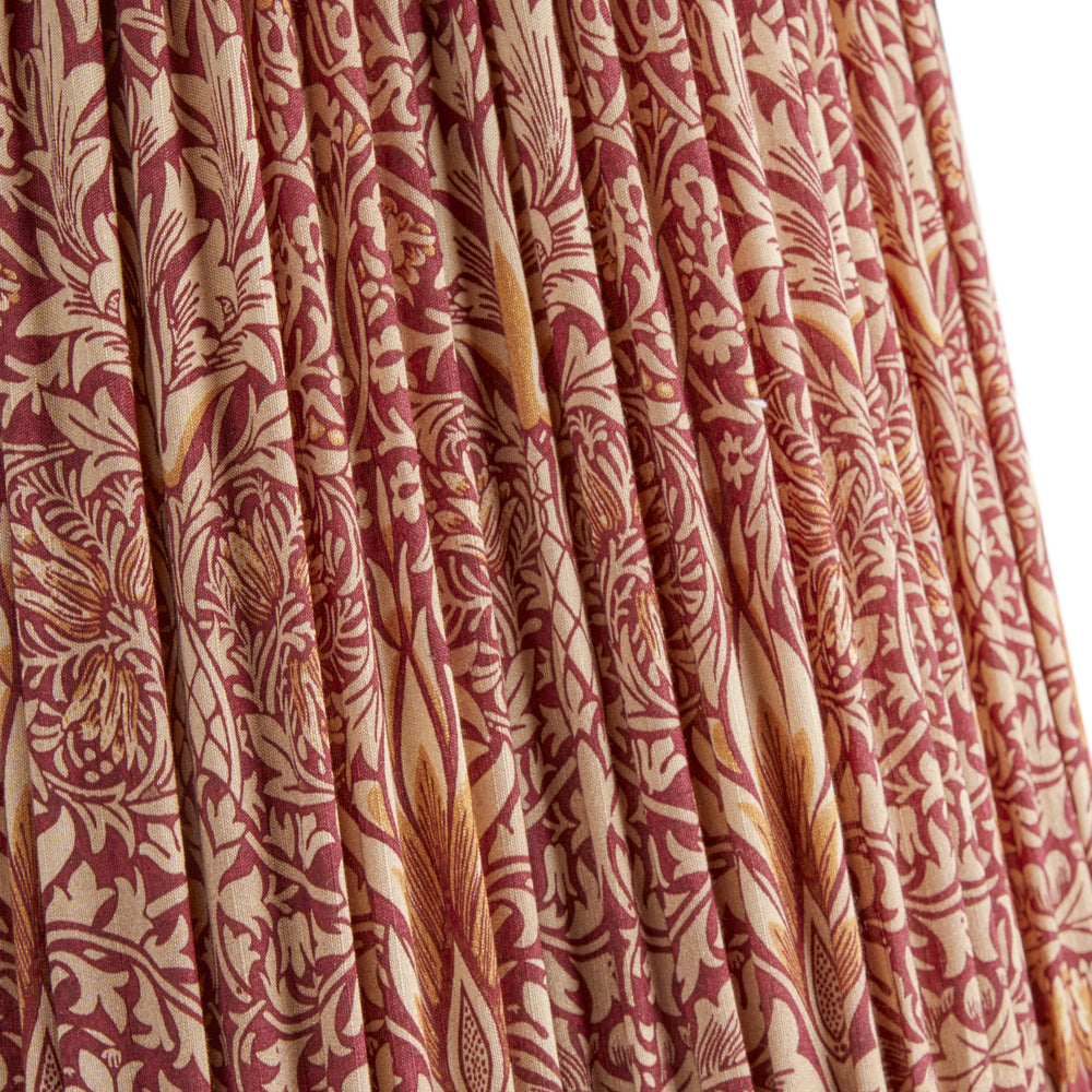 Pooky - 40cm Scalloped Straight Empire Shade - Claret & Gold Silk Snakeshead - Morris & Co