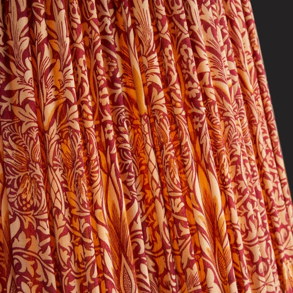Pooky - 25cm Scalloped Empire Shade - Claret & Gold Silk Snakeshead - Morris & Co.