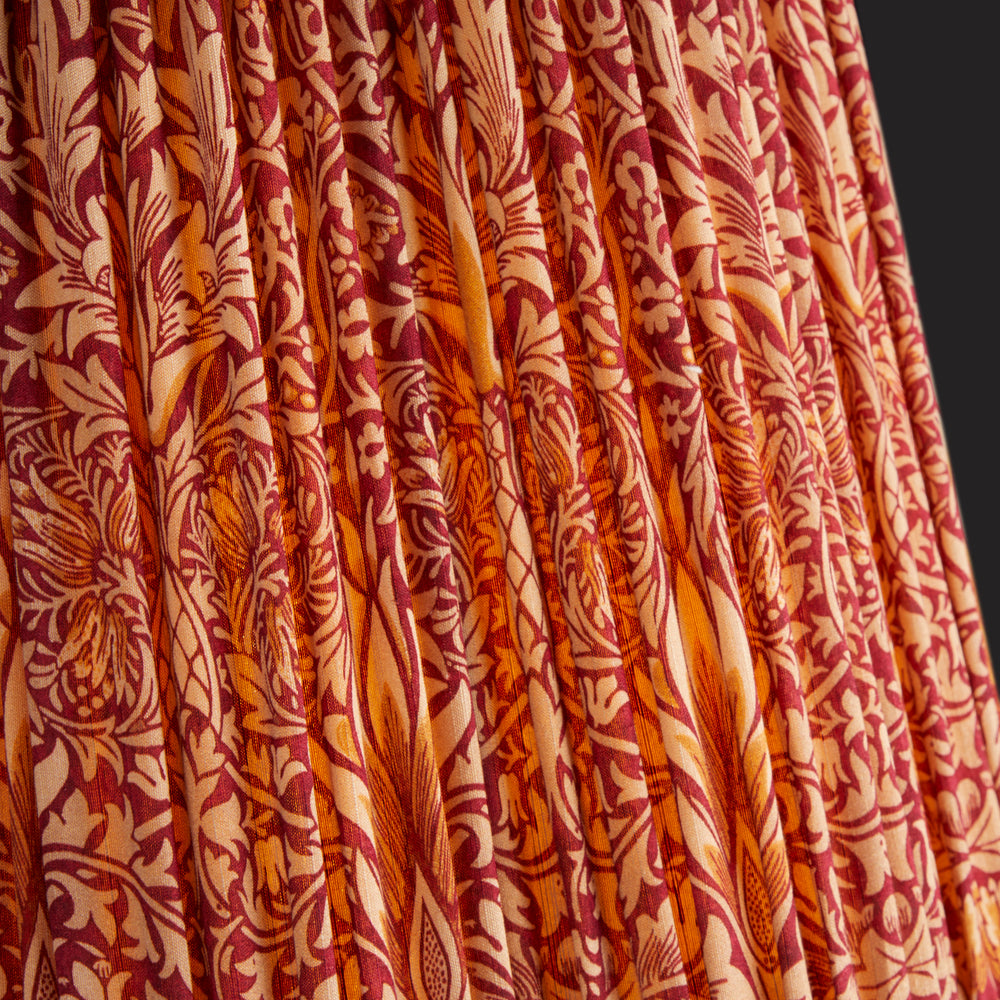 Pooky - 40cm Scalloped Straight Empire Shade - Claret & Gold Silk Snakeshead - Morris & Co