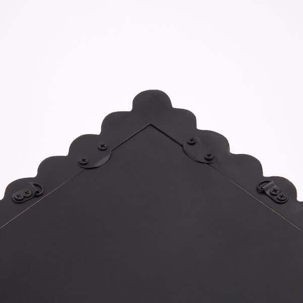 Detail view of the back of Pooky - Charming Mirror - Navy showing the decorative frame edges and fastening.