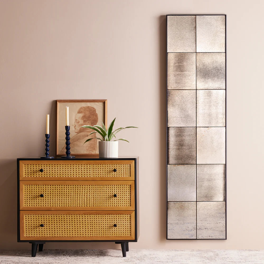 Pooky Long and Thin Frederick Mirror with Antiqued Glass