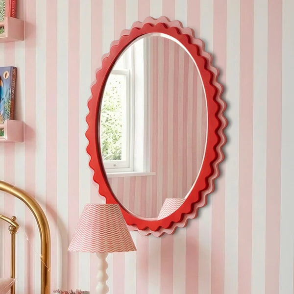Pooky - Frill Mirror - Pink and Red