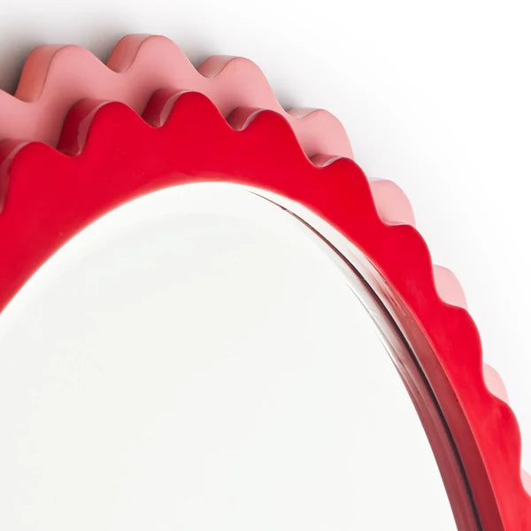 Pooky - Frill Mirror - Pink and Red