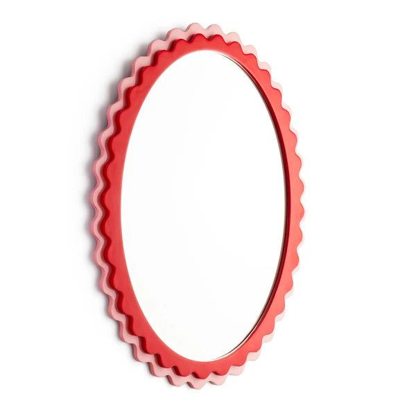 Pooky - Frill Mirror - Pink and Red