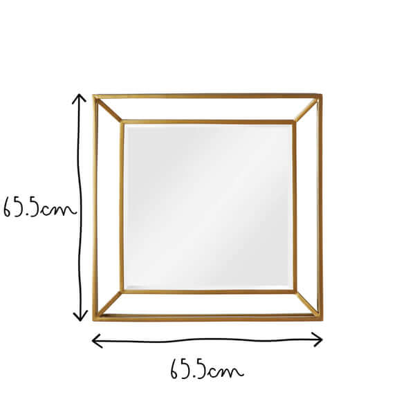 Pooky - Grenada Mirror - Antiqued Brass Finish dimensions 65.5cm by 65.5cm, clean bevelled glass and stylish frame.