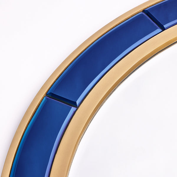 Pooky - Lillian Mirror - Blue Glass with Gold