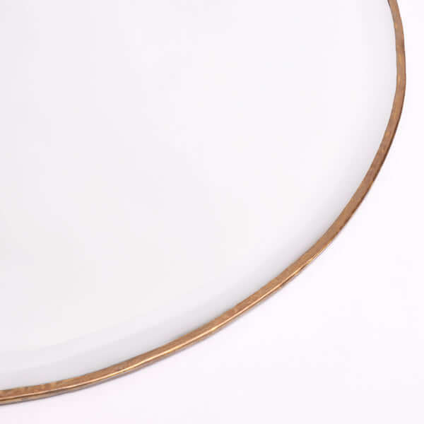 Pooky - Round Bevelled Luxor Mirror - Round Luxor featuring an elegant brass frame and a stylish bevelled design.