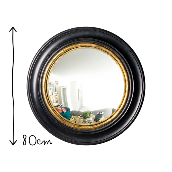 Pooky - Marlon Convex Mirror - Black and Gold