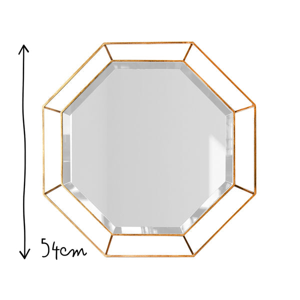 Pooky - Octagon Mirror - Clear Glass with Antique Gold Frame