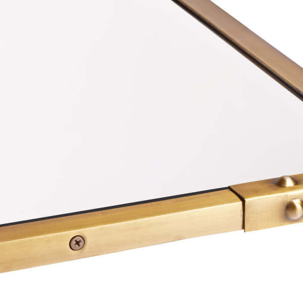 Pooky - Studland Mirror - Brass close-up view of the elegant brass frame and bevelled glass design.