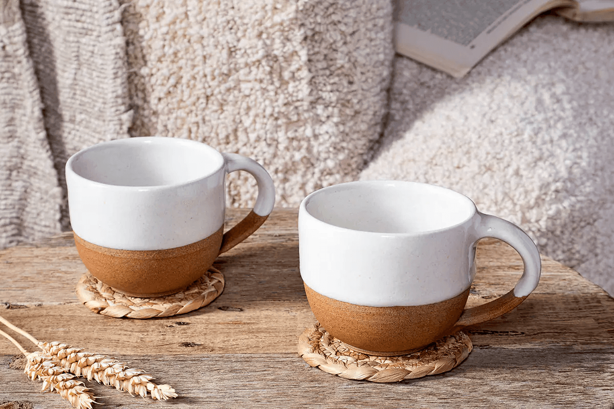 Nkuku - Mali Coffee Mug - White (Set of 2)