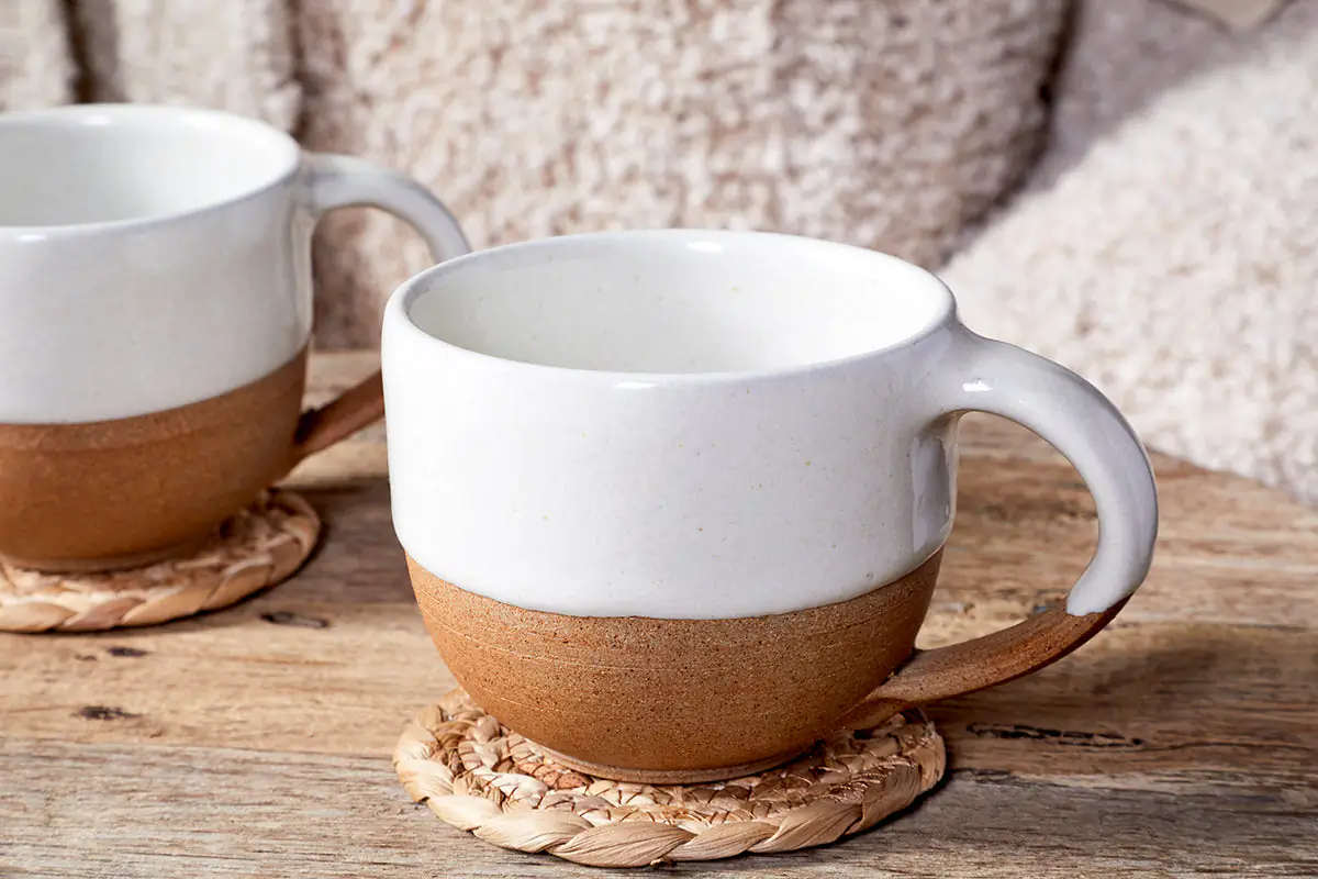 Nkuku - Mali Coffee Mug - White (Set of 2)