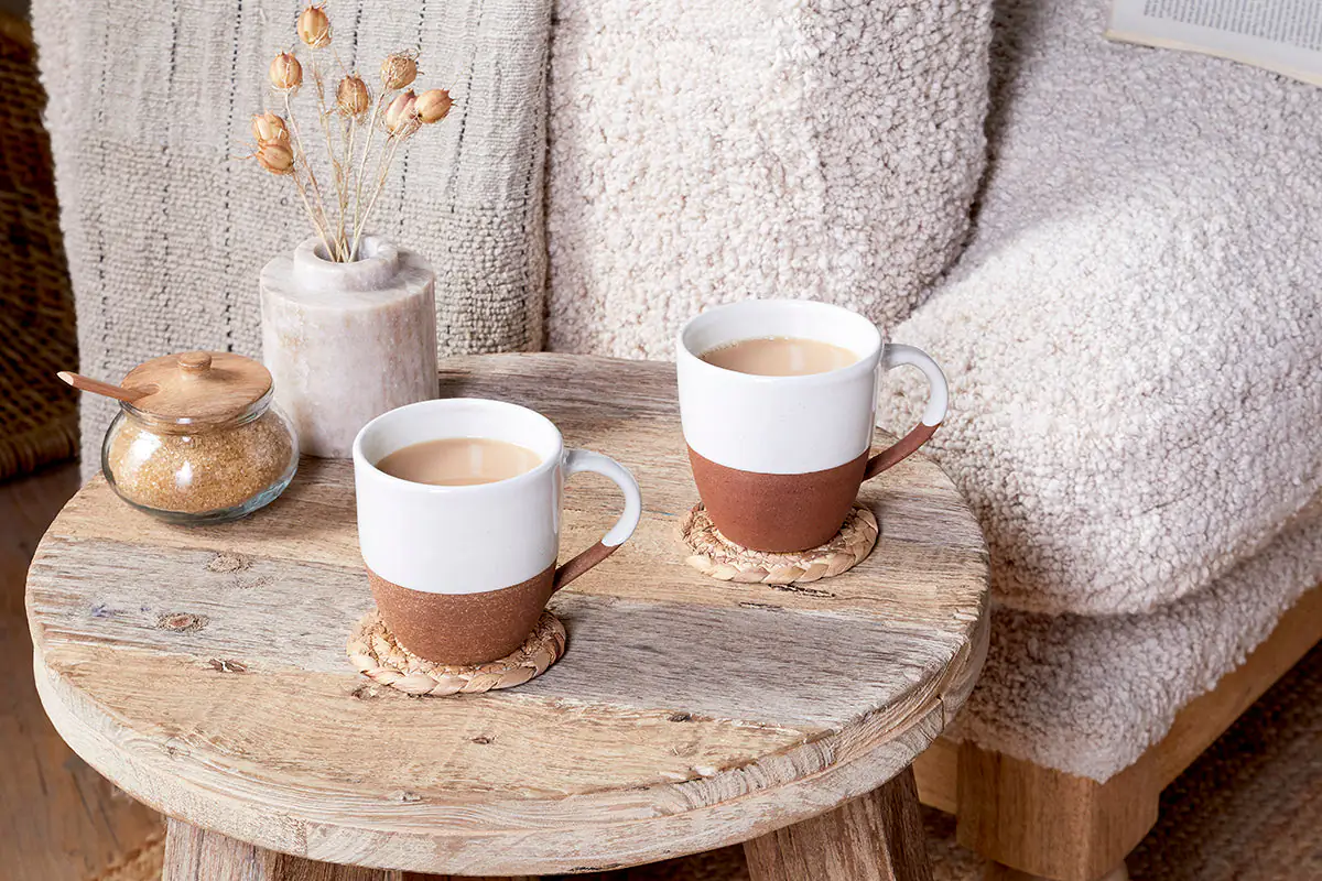 Nkuku - Mali Large Mug - White (Set of 2)