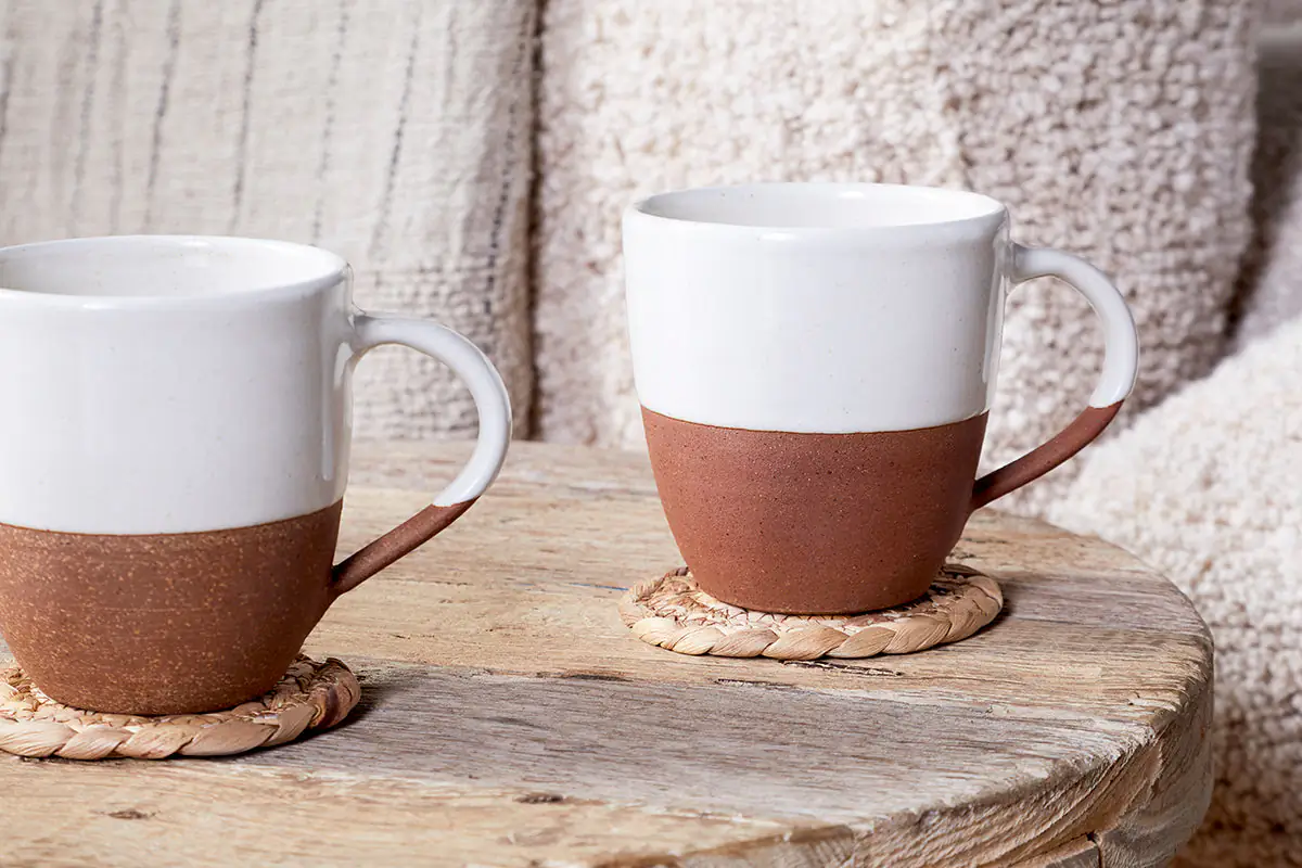 Nkuku - Mali Large Mug - White (Set of 2)