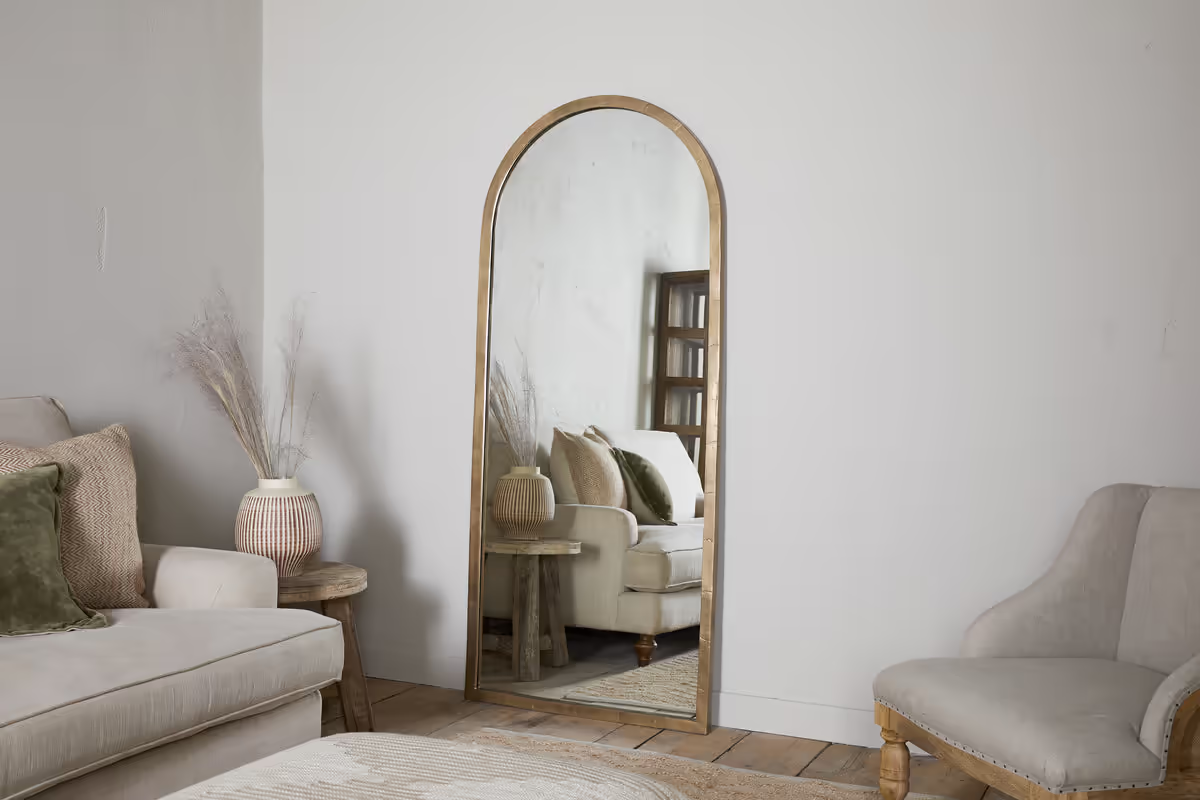 Nkuku - Murwara Full Length Mirror - Antique Brass