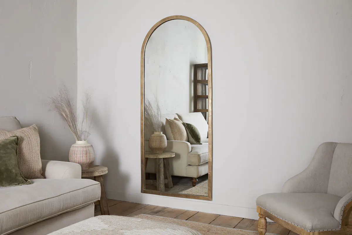 Nkuku - Murwara Full Length Mirror - Antique Brass