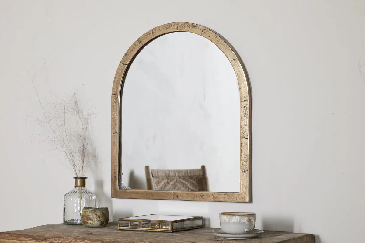 Nkuku - Murwara Wall Mirror - Antique Brass - Small