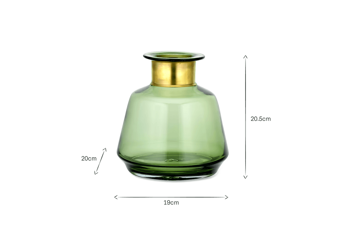 Nkuku - Miza Glass Vase - Green - Small