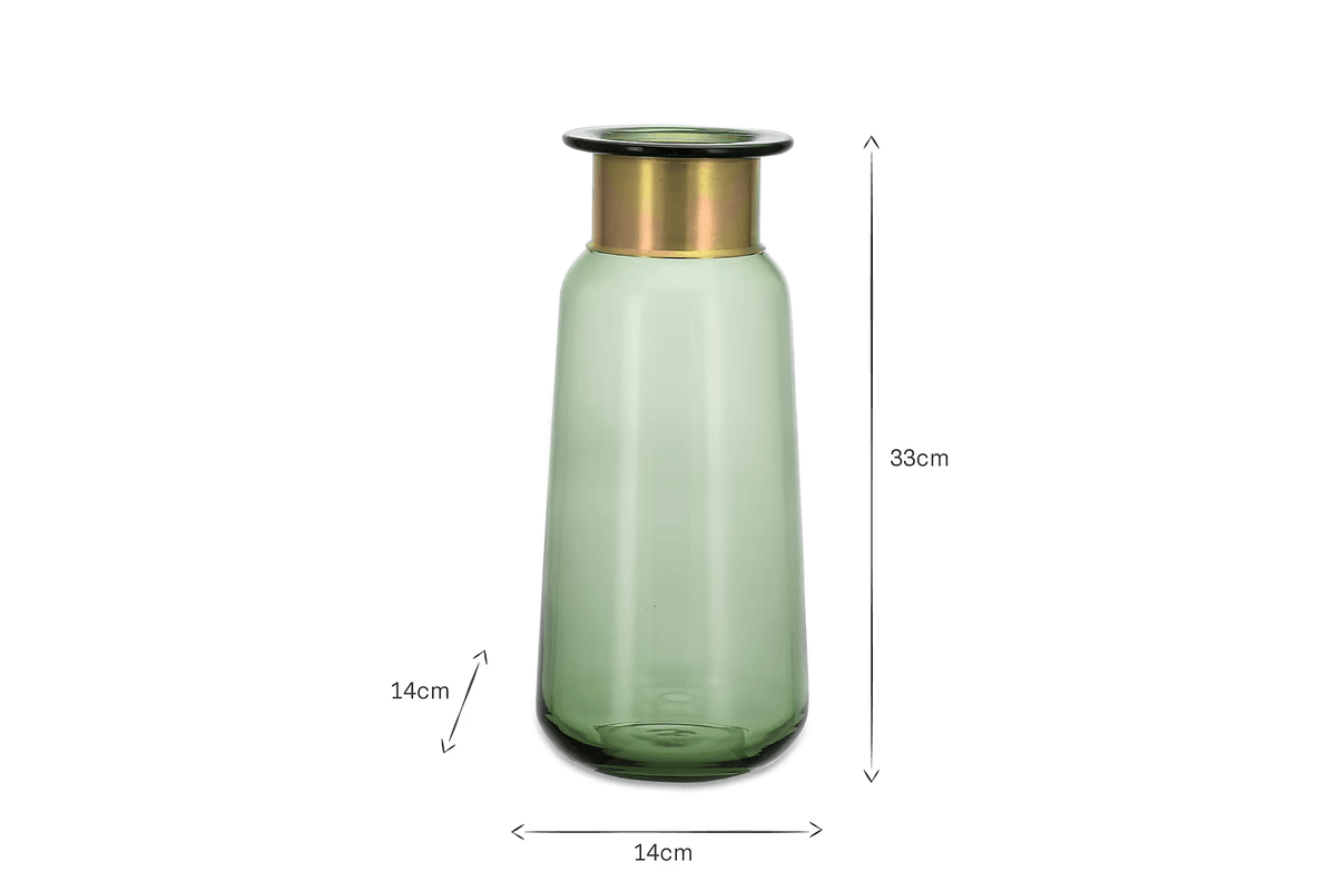 Nkuku - Miza Glass Vase - Green - Large