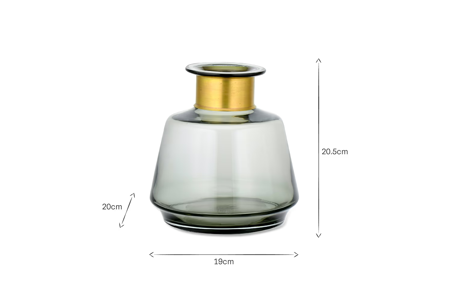 Nkuku - Miza Glass Vase - Smoke - Small