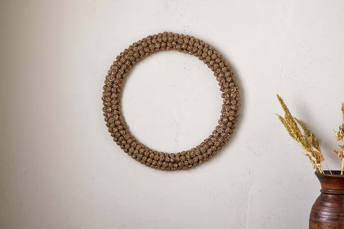 Nkuku - Madhi Wire Ball Wreath - Brass - Small