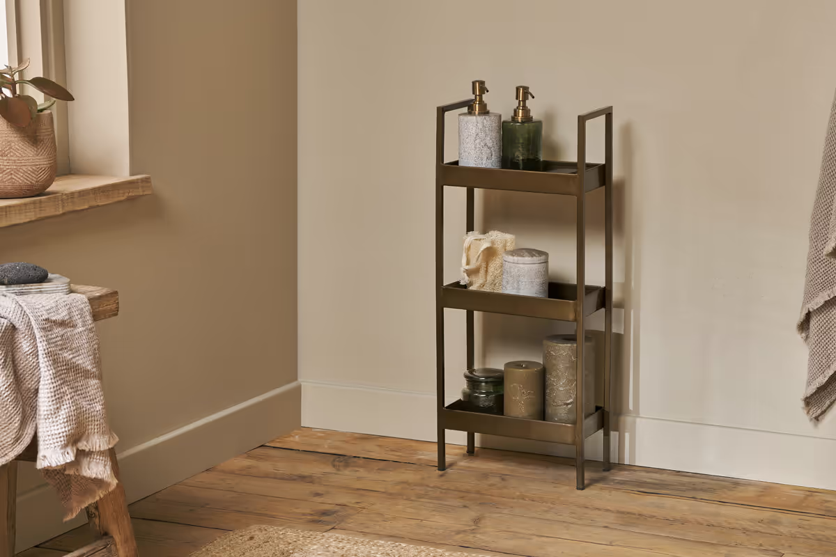 Nkuku - Mahi Bathroom Storage Caddy - Antique Brass
