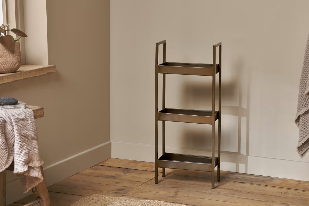 Nkuku - Mahi Bathroom Storage Caddy - Antique Brass