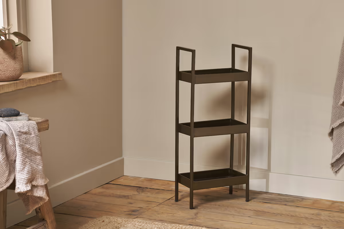 Nkuku - Mahi Bathroom Storage Caddy - Antique Brass