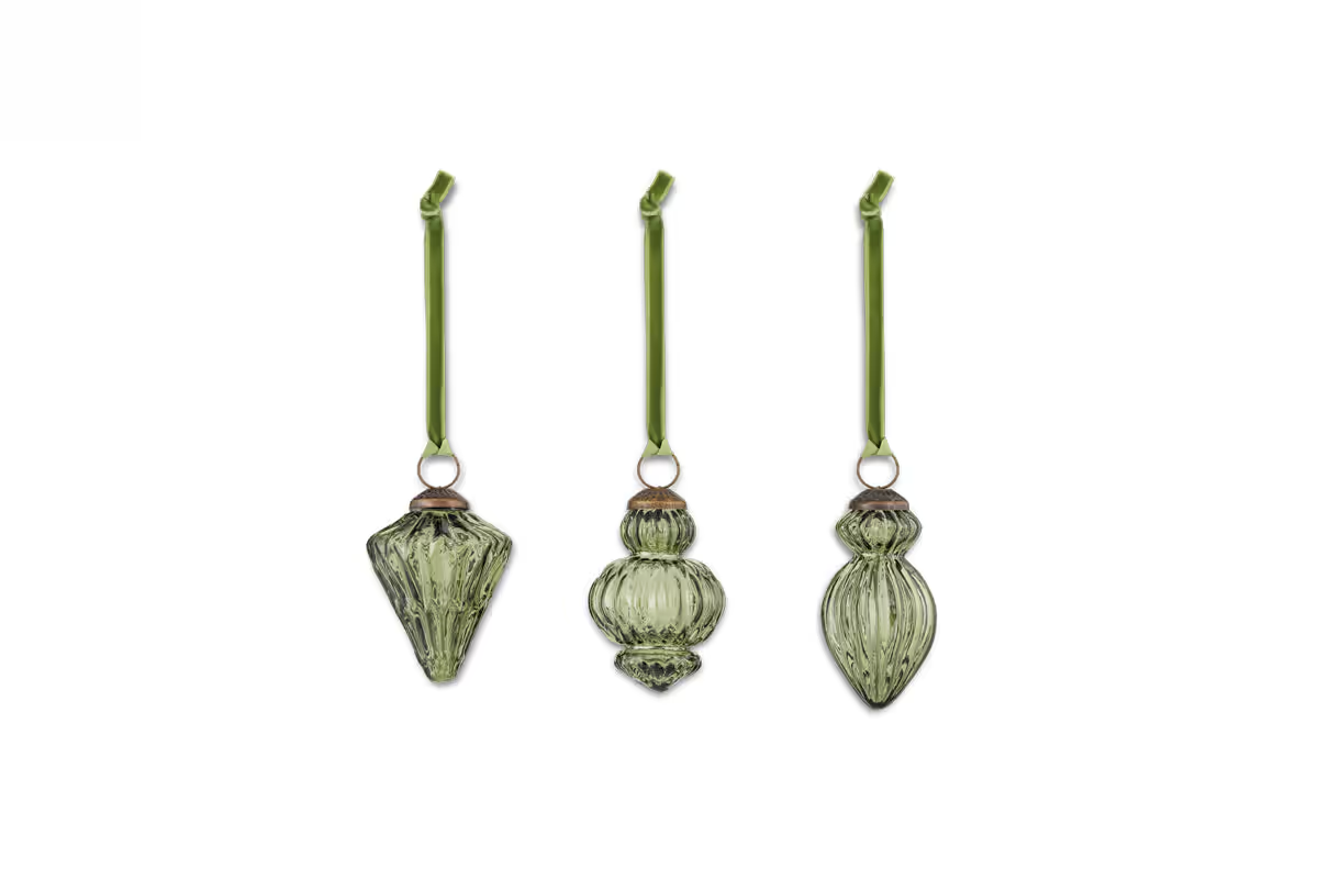 Nkuku - Manipur Baubles - Green (Set of 3)