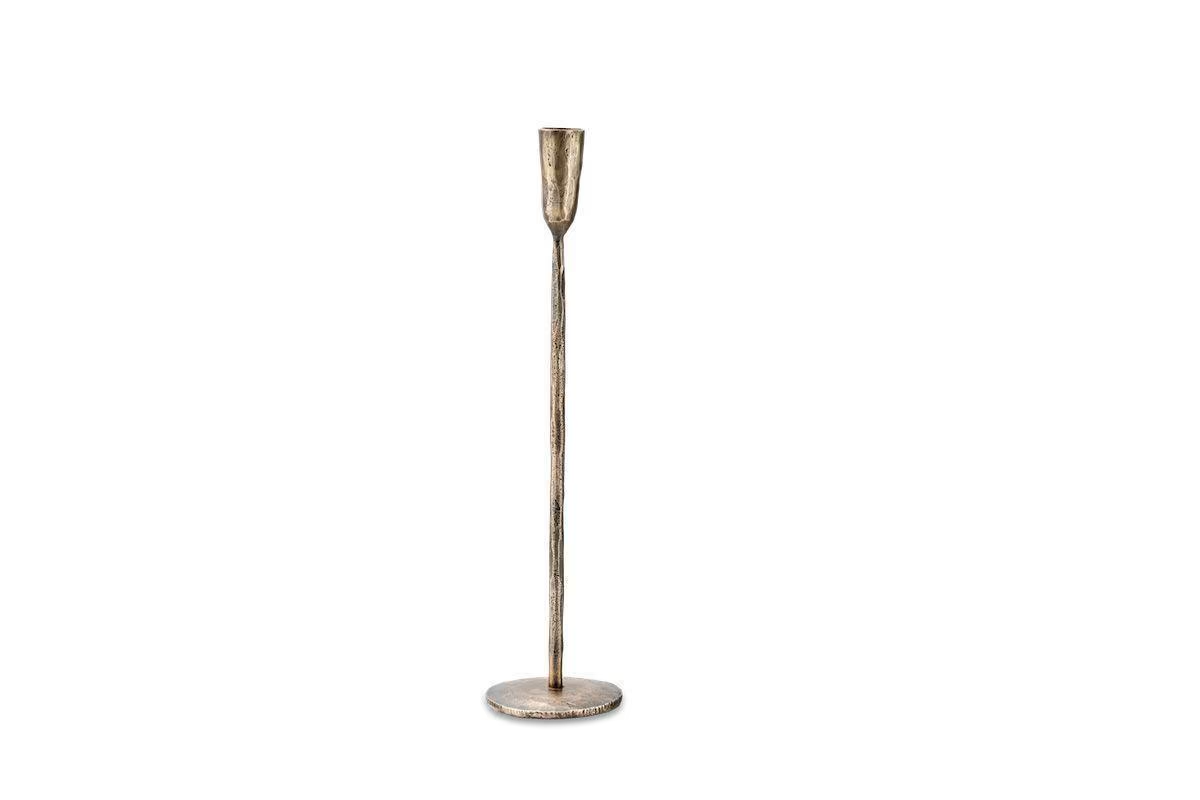 Nkuku - Mbata Brass Candlestick - Antique Brass - Large 40 x 9.5cm (dia)