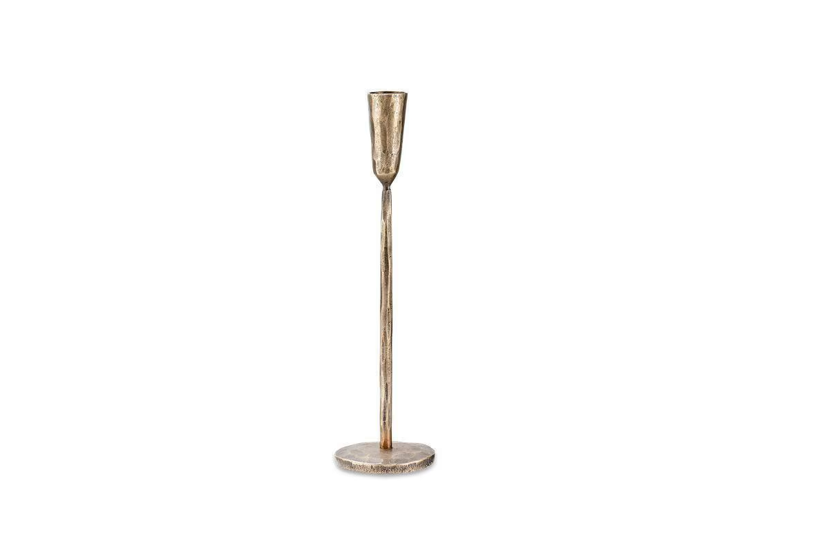 Nkuku - Mbata Brass Candlestick - Antique Brass - Medium 30 x 8cm (dia)