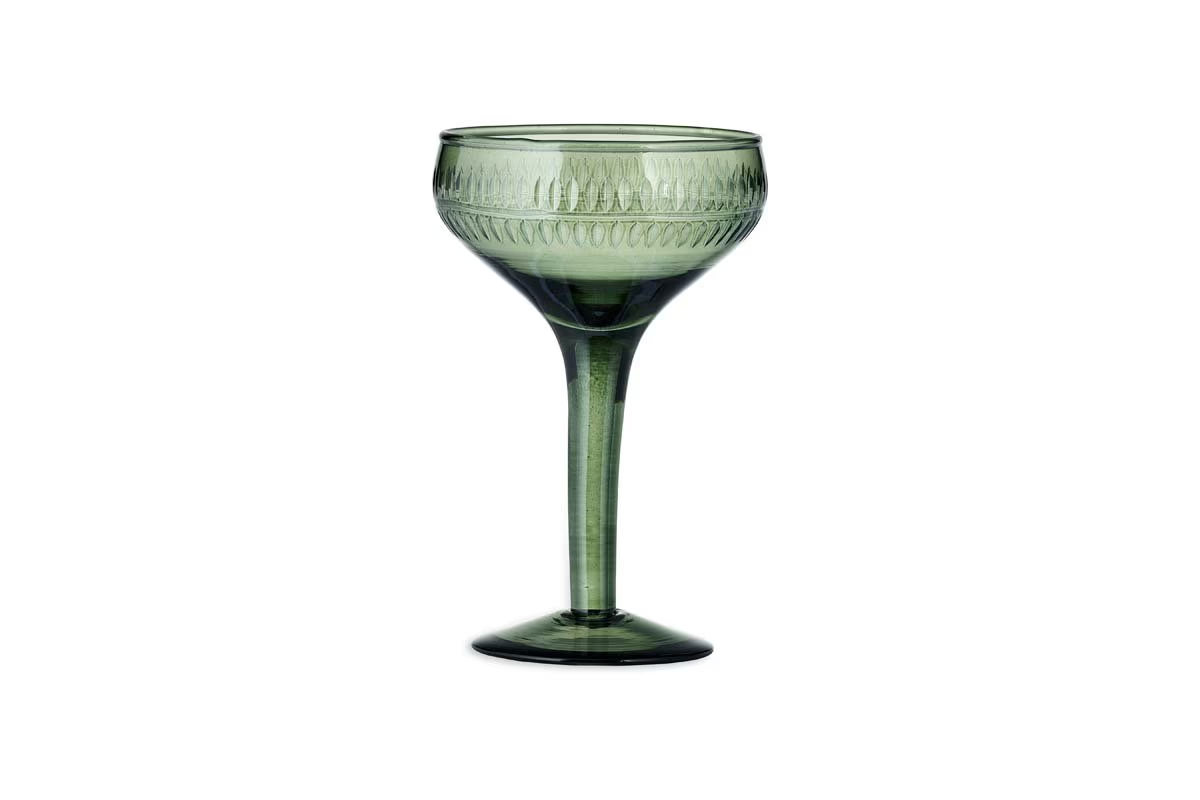 Nkuku - Mila Champagne Glass - Dark Emerald - (Set of 4)