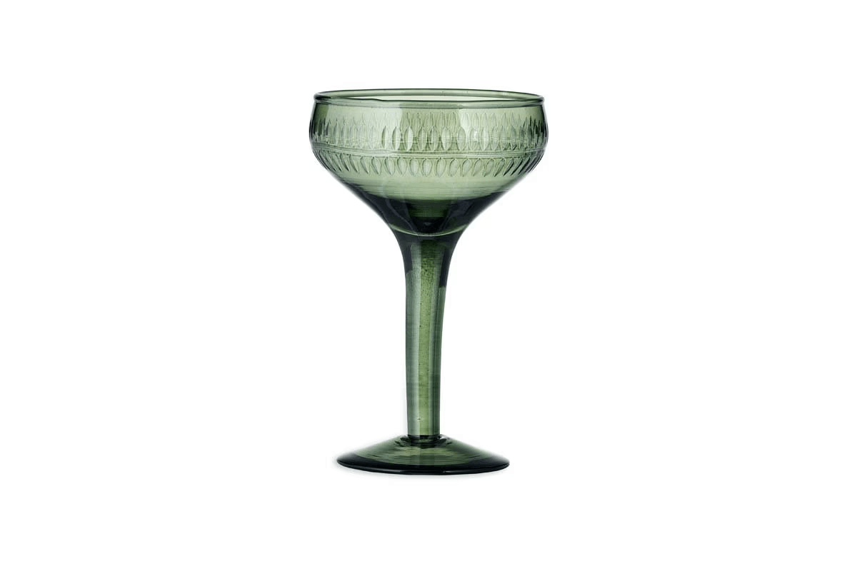 Nkuku - Mila Champagne Glass - Dark Emerald - (Set of 4)