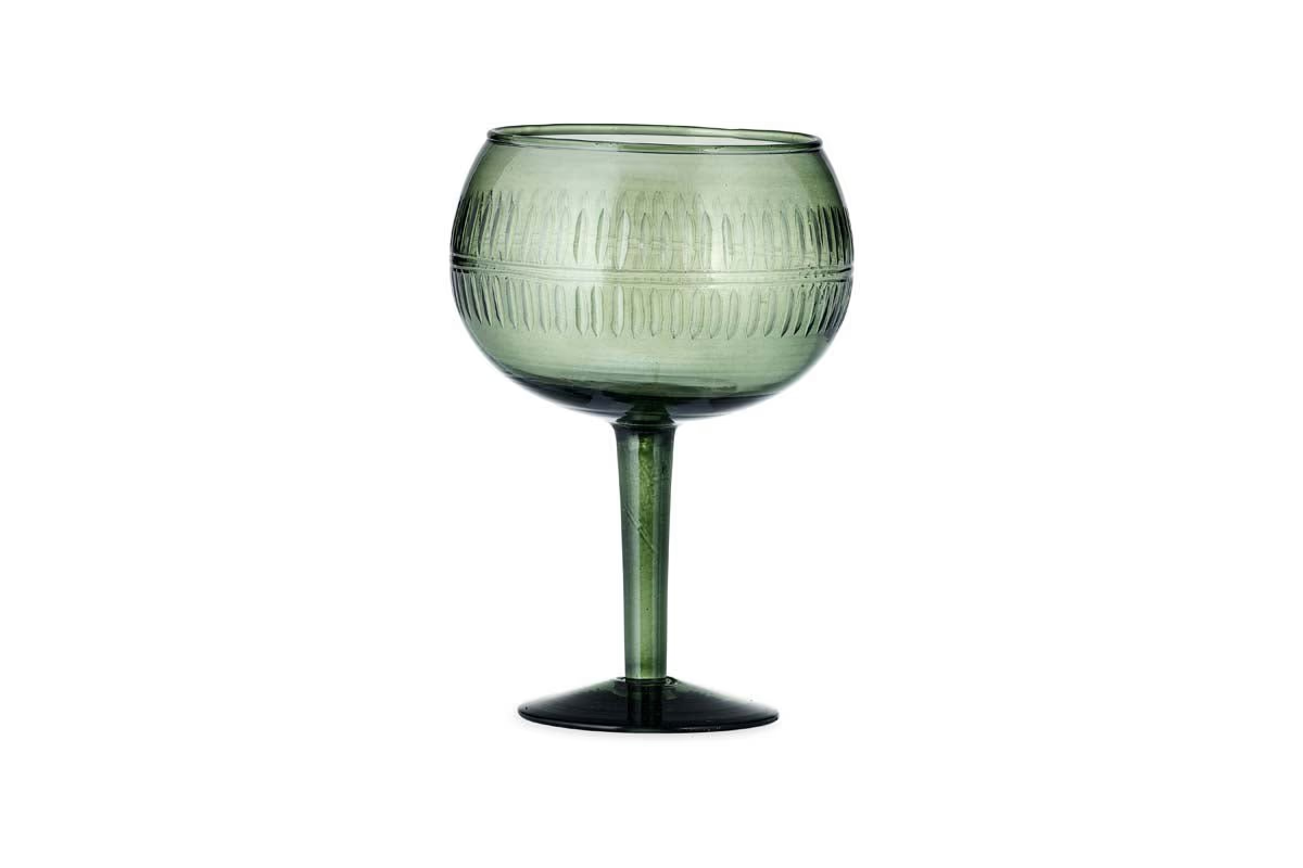 Nkuku - Mila Gin Glass - Dark Emerald - (Set of 2)