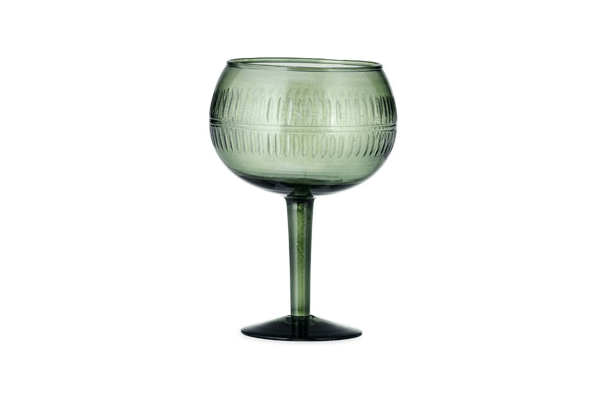 Nkuku - Mila Gin Glass - Dark Emerald - (Set of 2)
