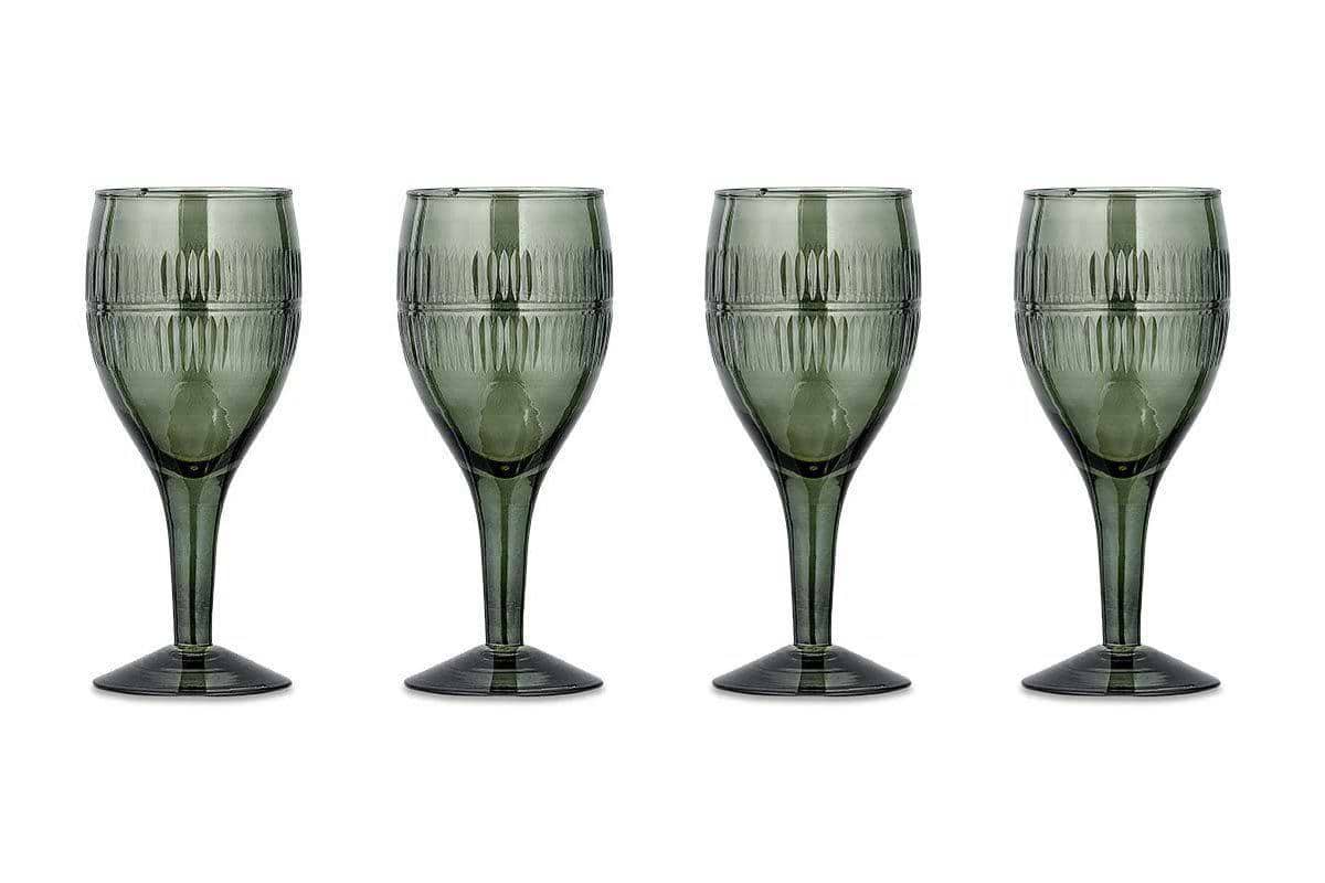 Nkuku - Mila Wine Glass - Dark Emerald (Set of 4)