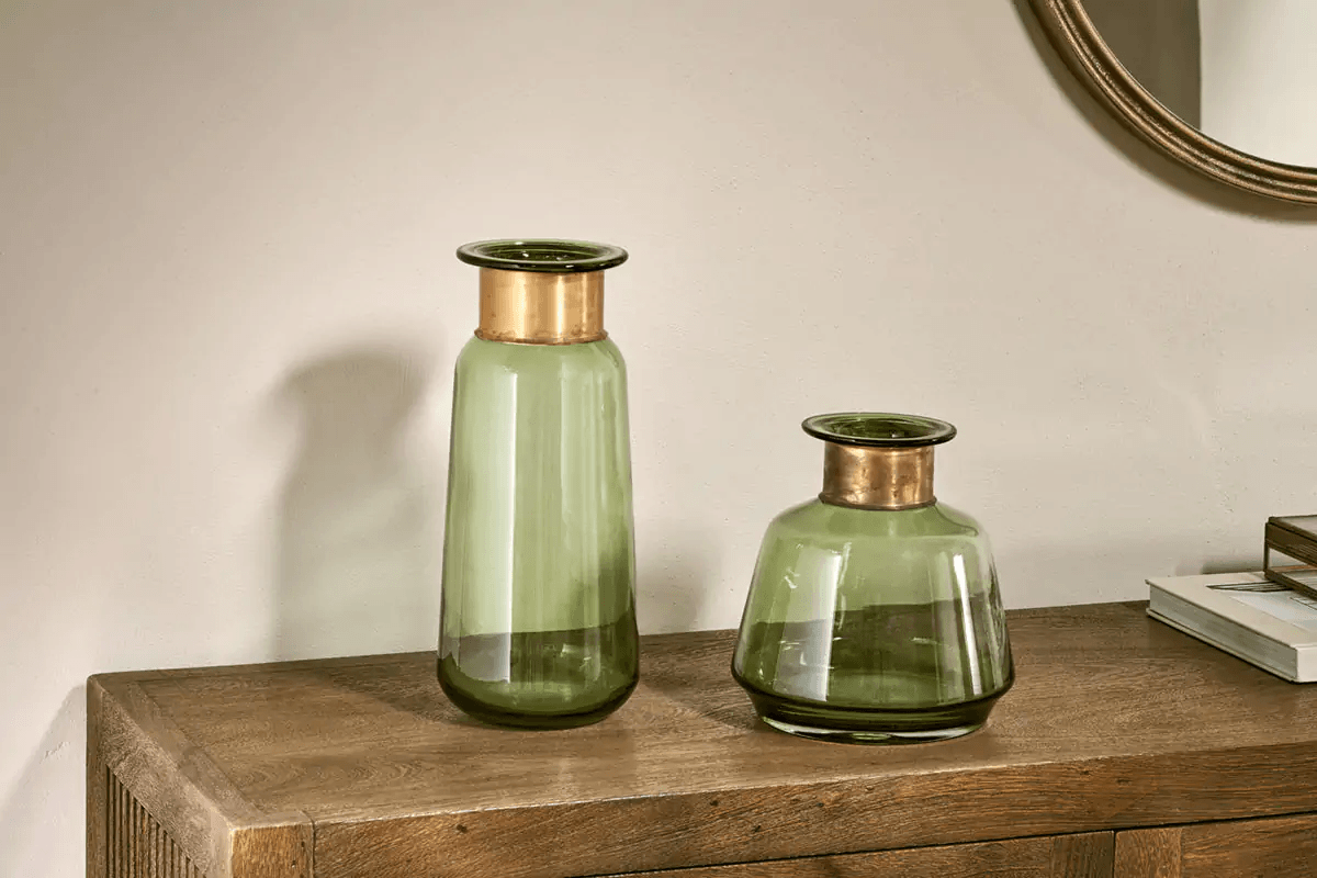 Nkuku - Miza Glass Vase - Green - Small