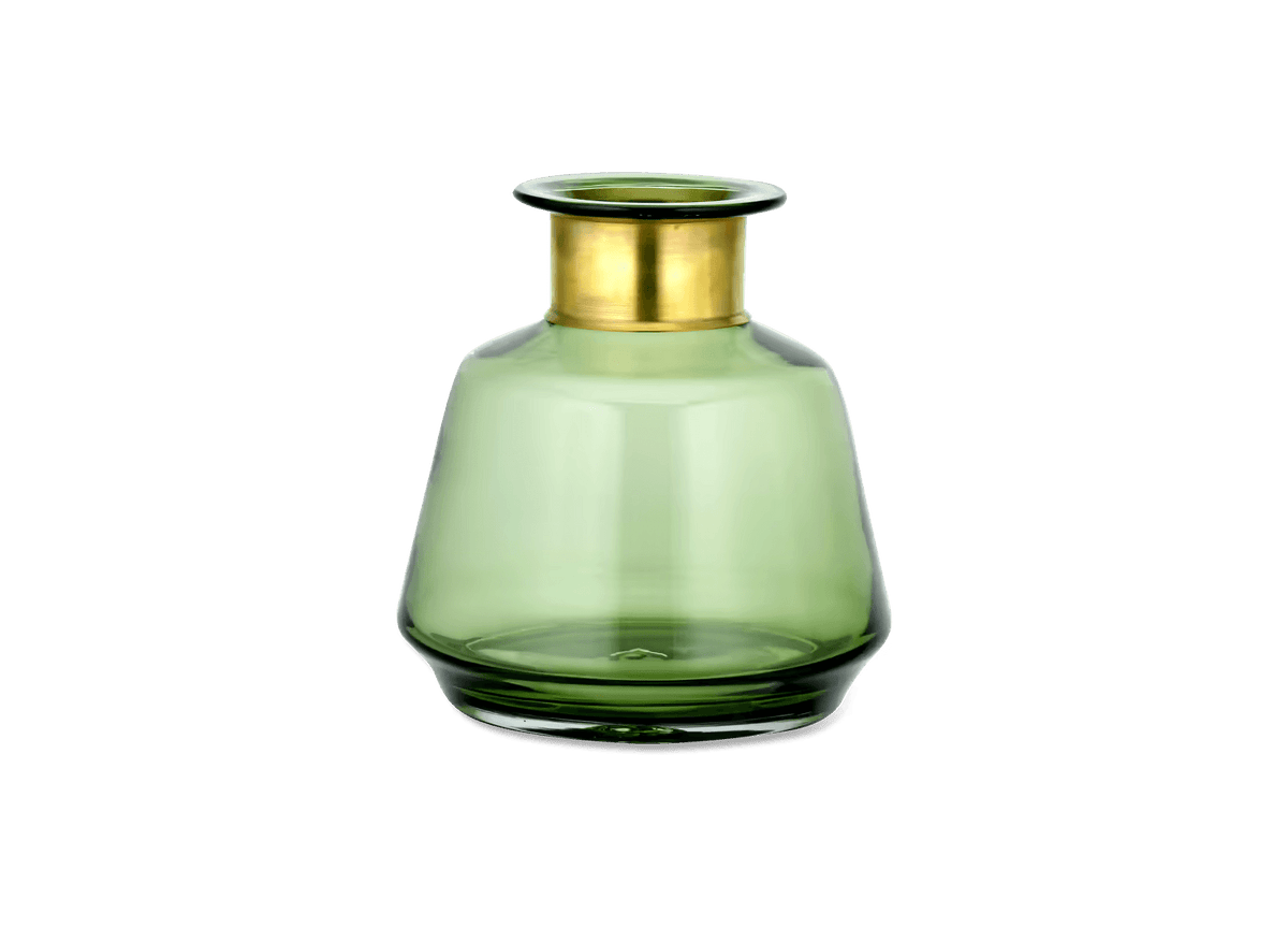 Nkuku - Miza Glass Vase - Green - Small