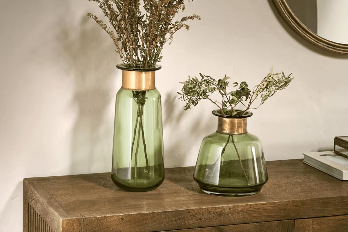 Nkuku - Miza Glass Vase - Green - Large