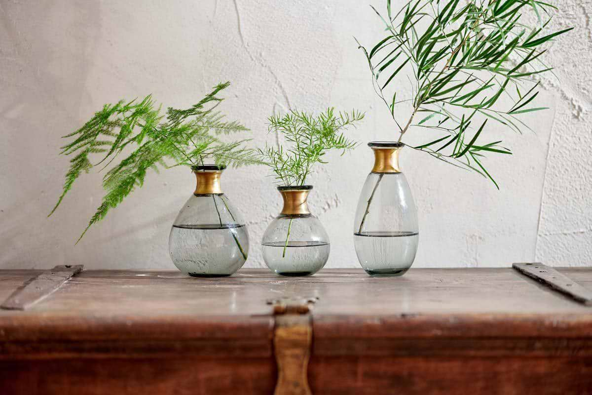 Nkuku - Miza Mini Glass Vase - Smoke - Large