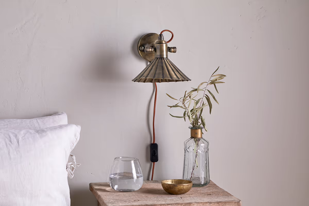 Nkuku - Moti Wall Lamp - Antique Brass