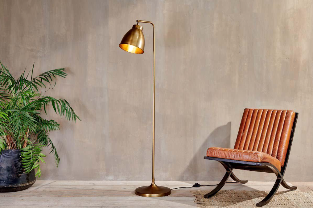 Nkuku Muturi Floor Lamp - Antique Brass