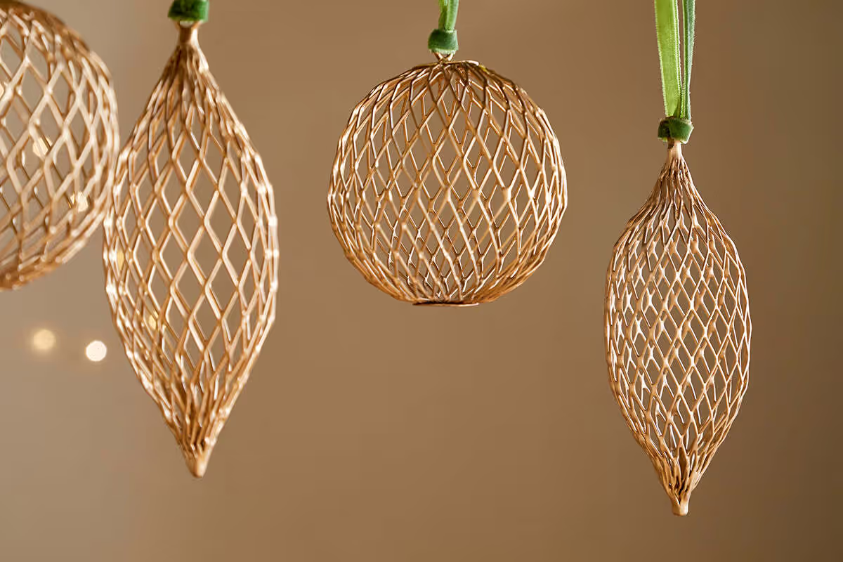 Nkuku - Nirav Wire Baubles - Brass (Set of 4)