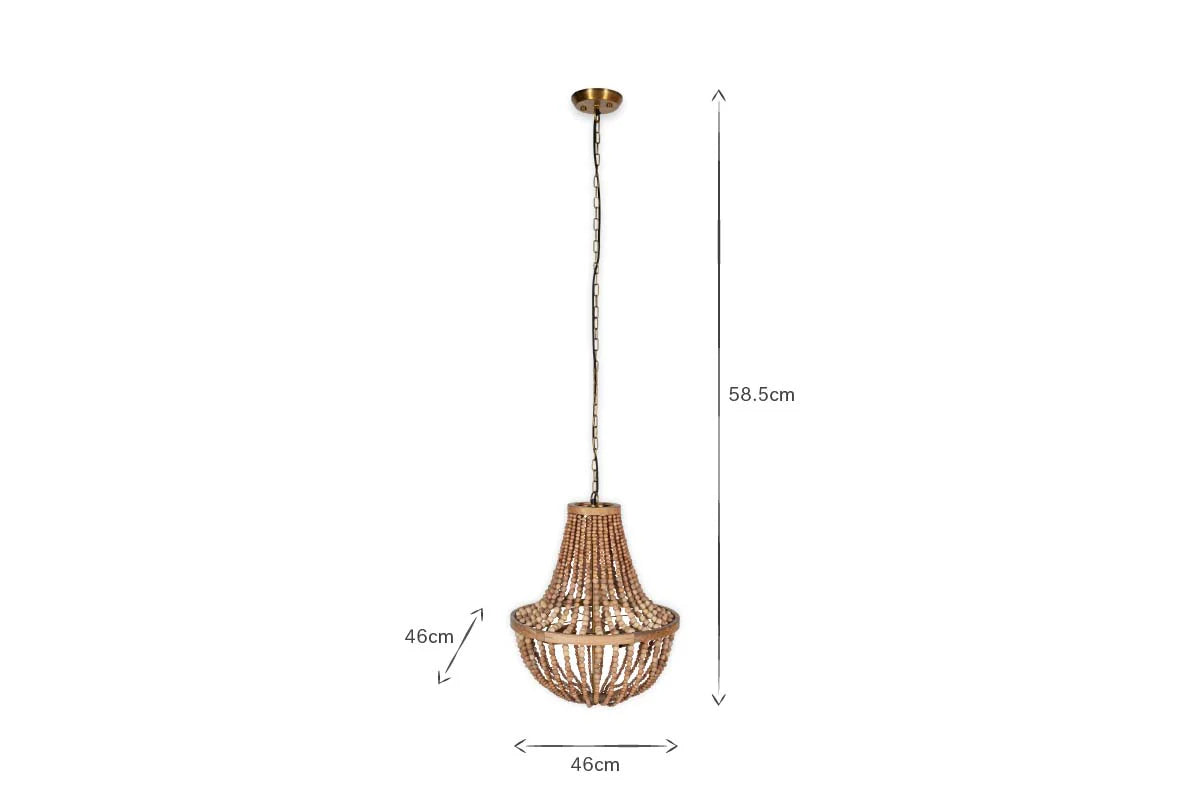 Nkuku Neela Mango Wood Pendant - Natural