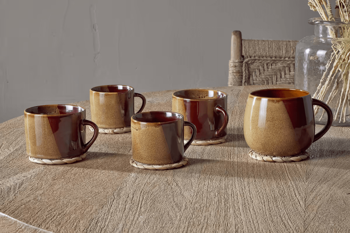 Nkuku - Naav Mugs - Mustard - Large (Set of 2)