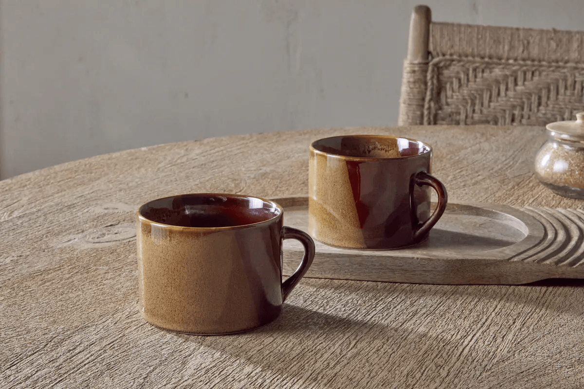 Nkuku - Naav Mugs - Mustard - Large (Set of 2)